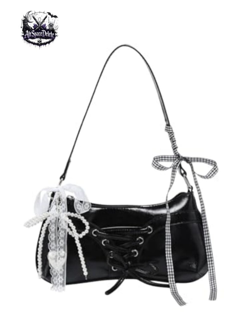 Y2K Faux Leather Bow Purse Cute Kawaii Shoulder Bag Preppy